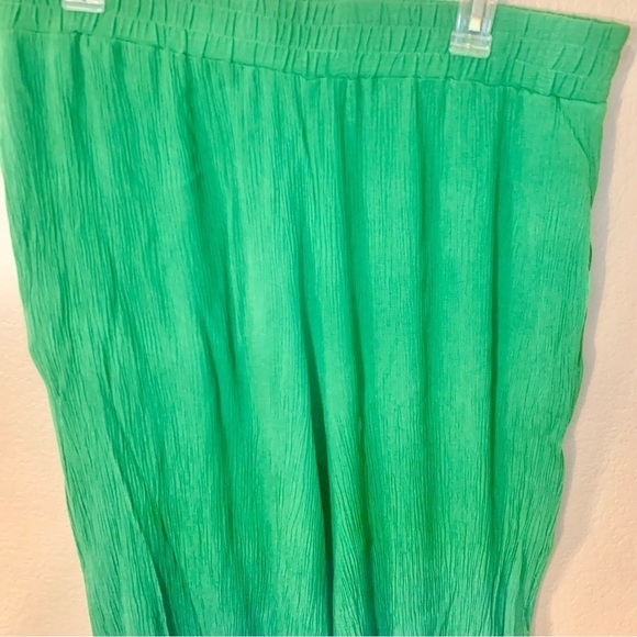 Palazzo Pants XL Emerald Green Curations QVC 100% Viscose Flowy Boho Relaxed Fit - Picture 4 of 13